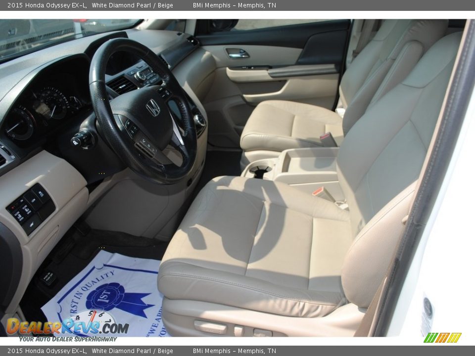 2015 Honda Odyssey EX-L White Diamond Pearl / Beige Photo #11