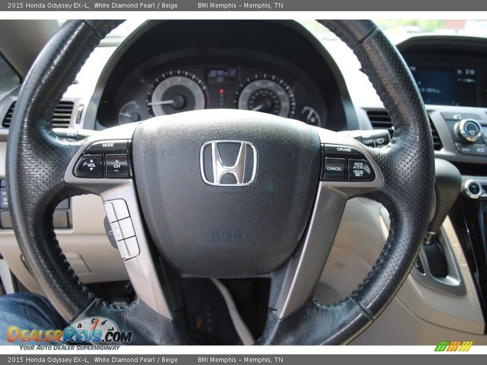 2015 Honda Odyssey EX-L White Diamond Pearl / Beige Photo #12