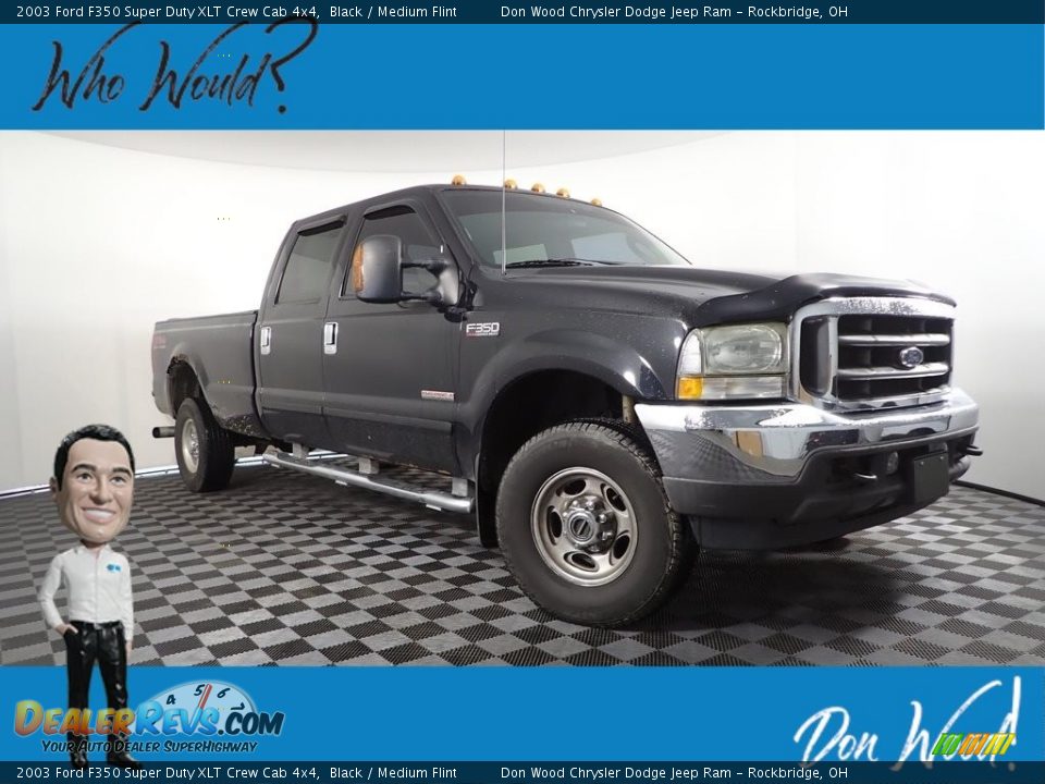 2003 Ford F350 Super Duty XLT Crew Cab 4x4 Black / Medium Flint Photo #1