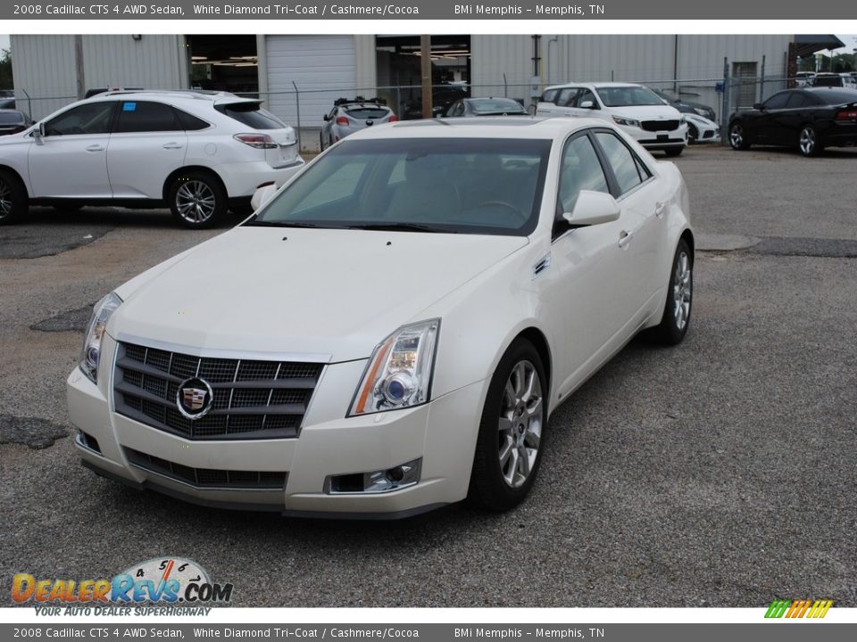 2008 Cadillac CTS 4 AWD Sedan White Diamond Tri-Coat / Cashmere/Cocoa Photo #1