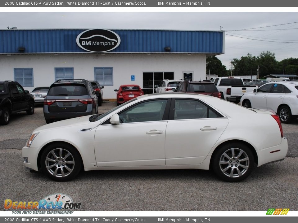 2008 Cadillac CTS 4 AWD Sedan White Diamond Tri-Coat / Cashmere/Cocoa Photo #2