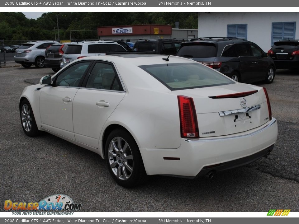 2008 Cadillac CTS 4 AWD Sedan White Diamond Tri-Coat / Cashmere/Cocoa Photo #3