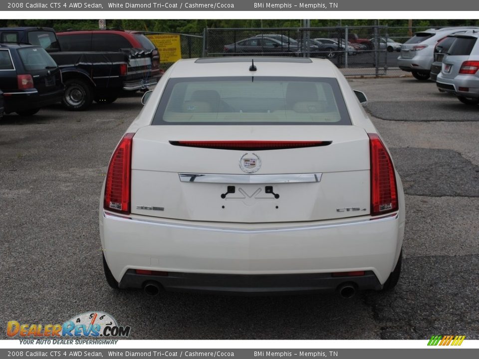 2008 Cadillac CTS 4 AWD Sedan White Diamond Tri-Coat / Cashmere/Cocoa Photo #4