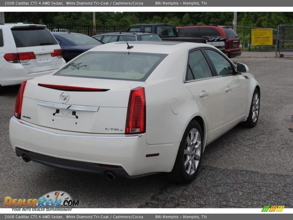 2008 Cadillac CTS 4 AWD Sedan White Diamond Tri-Coat / Cashmere/Cocoa Photo #5