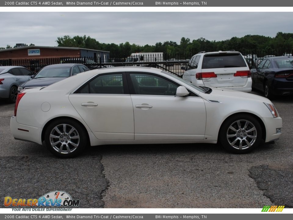 2008 Cadillac CTS 4 AWD Sedan White Diamond Tri-Coat / Cashmere/Cocoa Photo #6