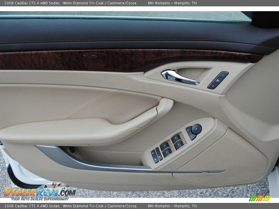 2008 Cadillac CTS 4 AWD Sedan White Diamond Tri-Coat / Cashmere/Cocoa Photo #10