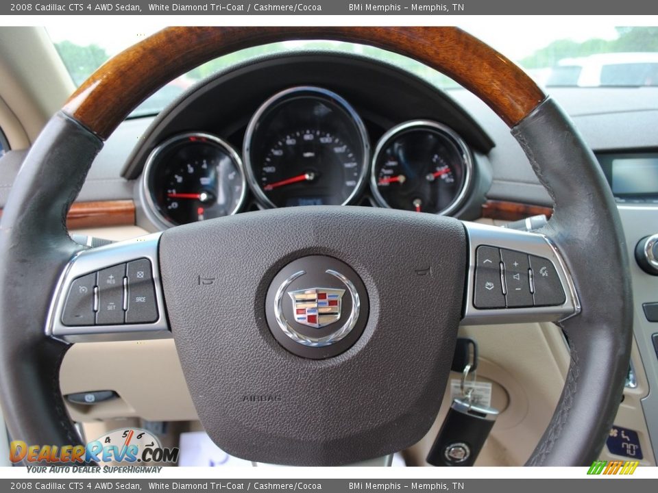 2008 Cadillac CTS 4 AWD Sedan White Diamond Tri-Coat / Cashmere/Cocoa Photo #12