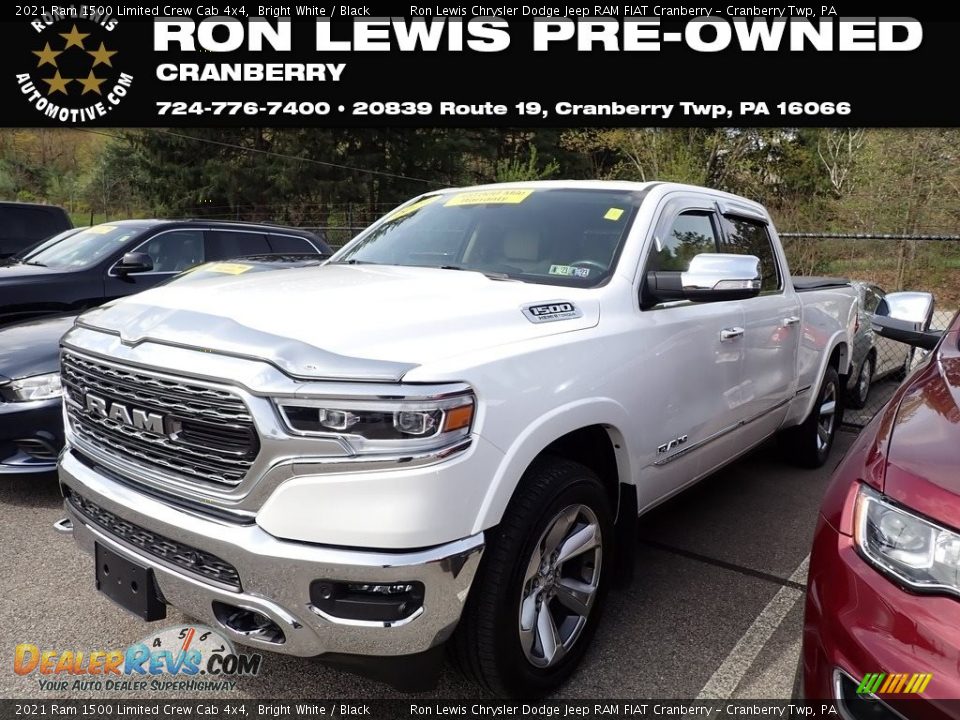 2021 Ram 1500 Limited Crew Cab 4x4 Bright White / Black Photo #1