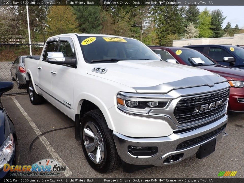 2021 Ram 1500 Limited Crew Cab 4x4 Bright White / Black Photo #3