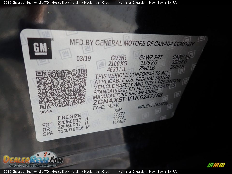 2019 Chevrolet Equinox LS AWD Mosaic Black Metallic / Medium Ash Gray Photo #28