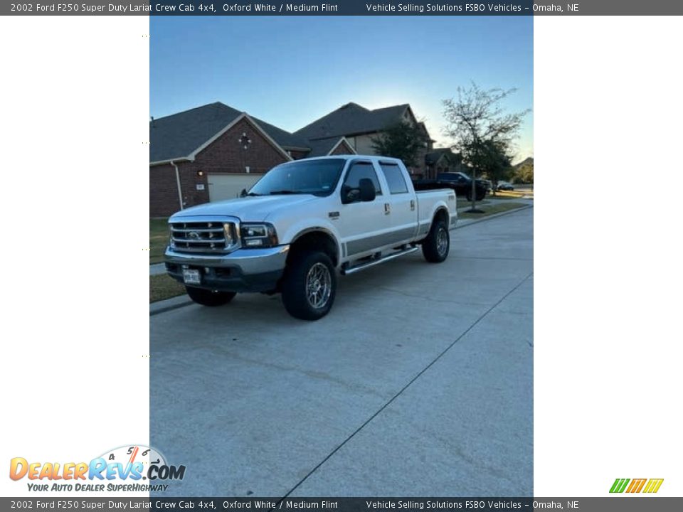 2002 Ford F250 Super Duty Lariat Crew Cab 4x4 Oxford White / Medium Flint Photo #19