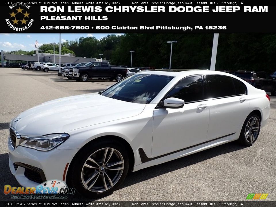 2018 BMW 7 Series 750i xDrive Sedan Mineral White Metallic / Black Photo #1