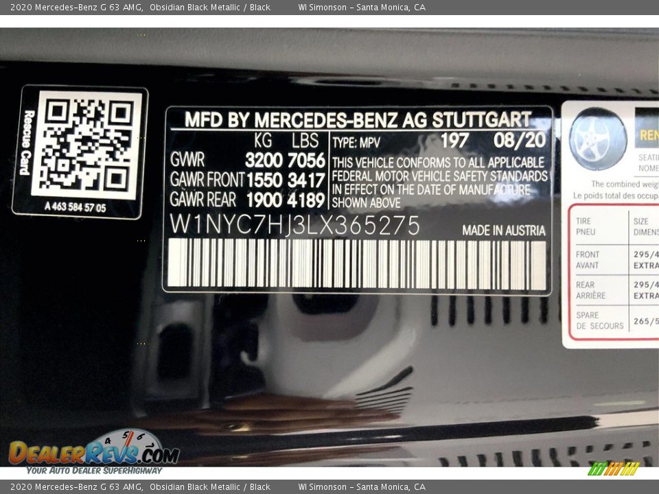 2020 Mercedes-Benz G 63 AMG Obsidian Black Metallic / Black Photo #33