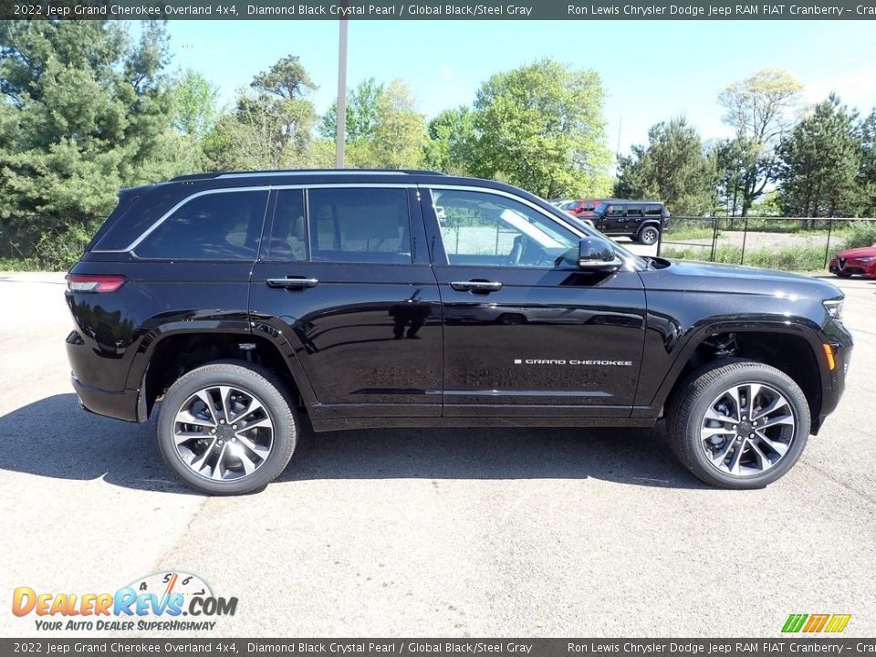 2022 Jeep Grand Cherokee Overland 4x4 Diamond Black Crystal Pearl / Global Black/Steel Gray Photo #6