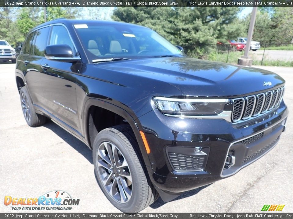 2022 Jeep Grand Cherokee Overland 4x4 Diamond Black Crystal Pearl / Global Black/Steel Gray Photo #7