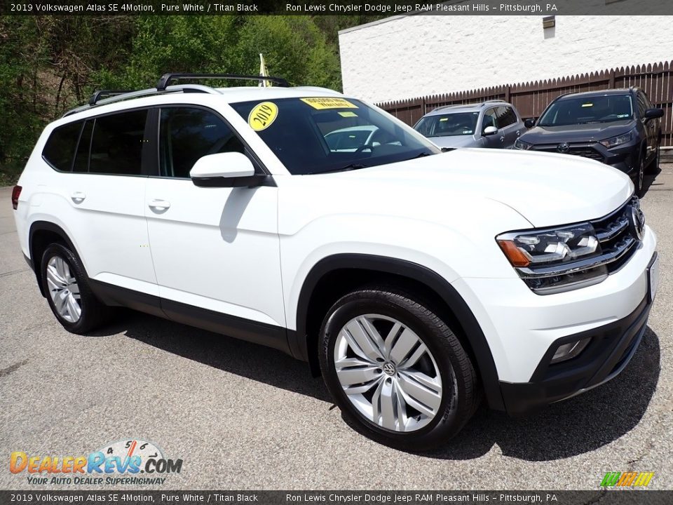 2019 Volkswagen Atlas SE 4Motion Pure White / Titan Black Photo #8