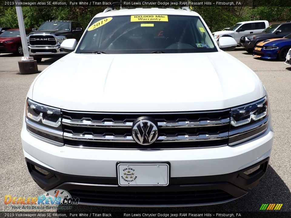 2019 Volkswagen Atlas SE 4Motion Pure White / Titan Black Photo #9