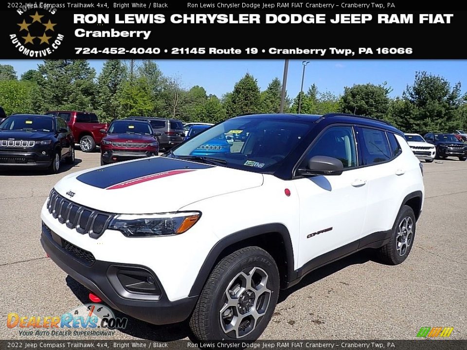 2022 Jeep Compass Trailhawk 4x4 Bright White / Black Photo #1