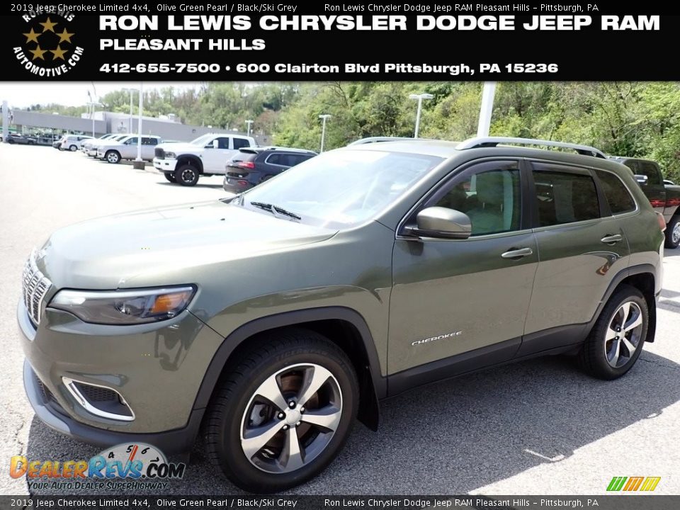 2019 Jeep Cherokee Limited 4x4 Olive Green Pearl / Black/Ski Grey Photo #1