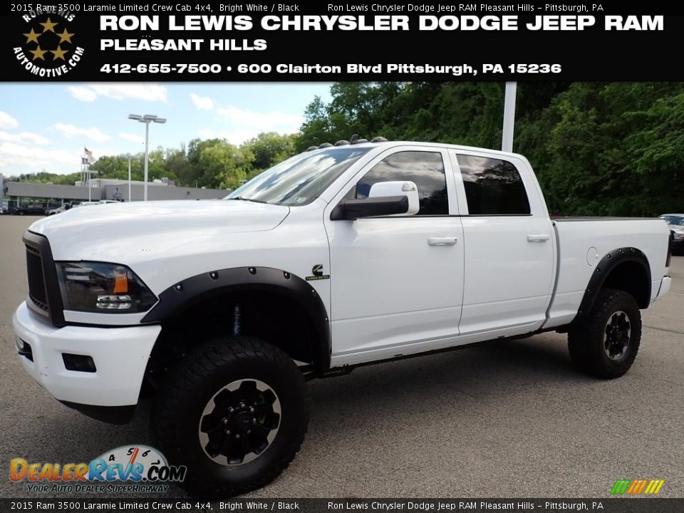 2015 Ram 3500 Laramie Limited Crew Cab 4x4 Bright White / Black Photo #1