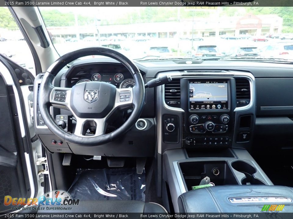 2015 Ram 3500 Laramie Limited Crew Cab 4x4 Bright White / Black Photo #13