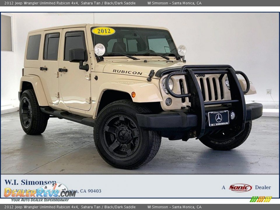 2012 Jeep Wrangler Unlimited Rubicon 4x4 Sahara Tan / Black/Dark Saddle Photo #1