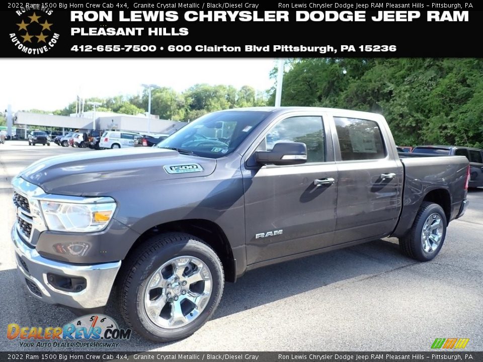 2022 Ram 1500 Big Horn Crew Cab 4x4 Granite Crystal Metallic / Black/Diesel Gray Photo #1