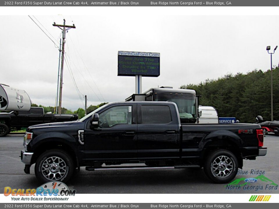 2022 Ford F350 Super Duty Lariat Crew Cab 4x4 Antimatter Blue / Black Onyx Photo #2