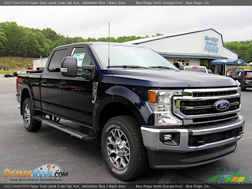 2022 Ford F350 Super Duty Lariat Crew Cab 4x4 Antimatter Blue / Black Onyx Photo #7