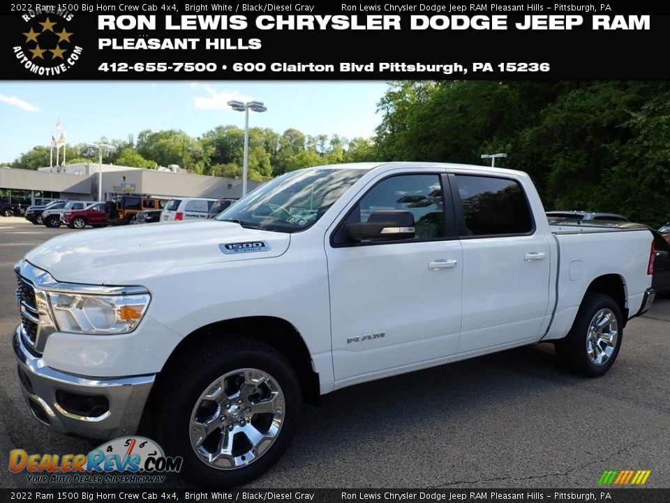 2022 Ram 1500 Big Horn Crew Cab 4x4 Bright White / Black/Diesel Gray Photo #1