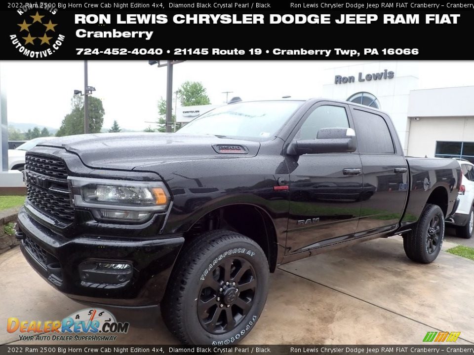 2022 Ram 2500 Big Horn Crew Cab Night Edition 4x4 Diamond Black Crystal Pearl / Black Photo #1