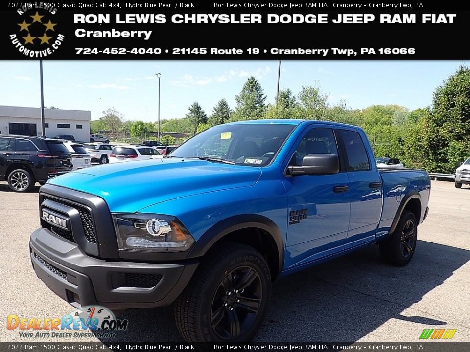 2022 Ram 1500 Classic Quad Cab 4x4 Hydro Blue Pearl / Black Photo #1