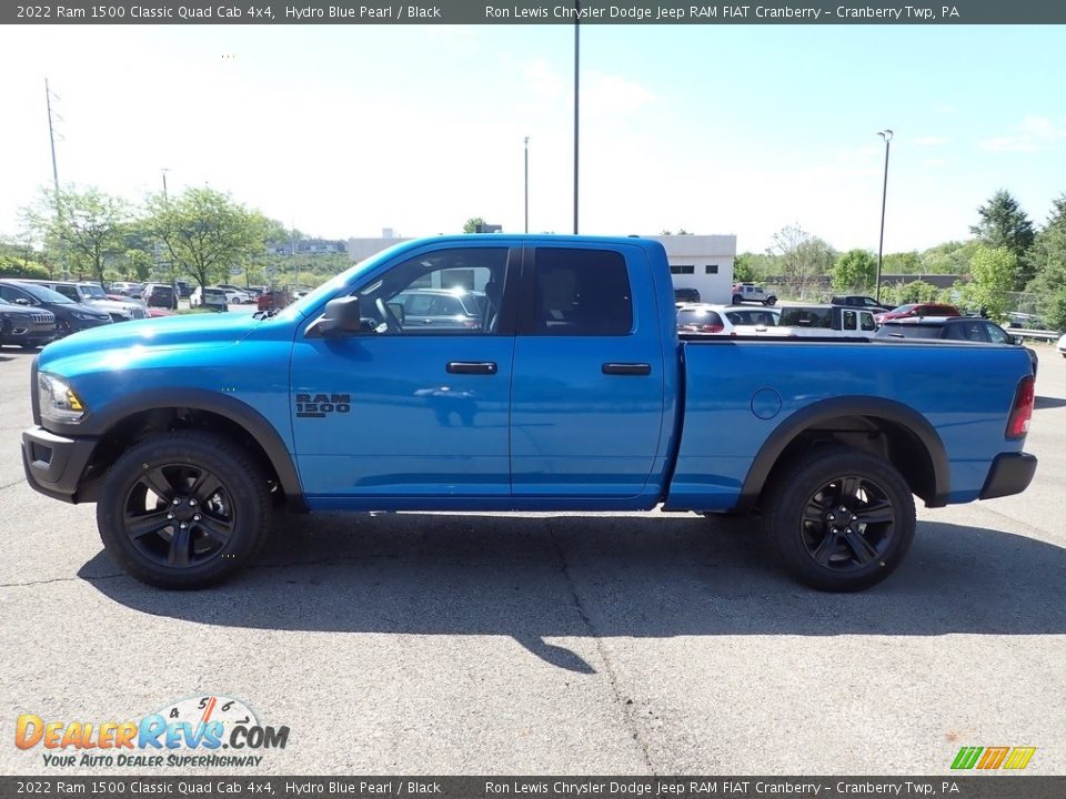 2022 Ram 1500 Classic Quad Cab 4x4 Hydro Blue Pearl / Black Photo #2