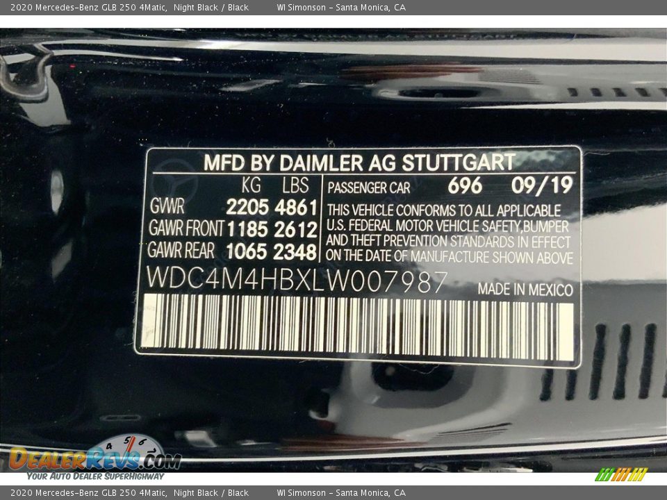 2020 Mercedes-Benz GLB 250 4Matic Night Black / Black Photo #32