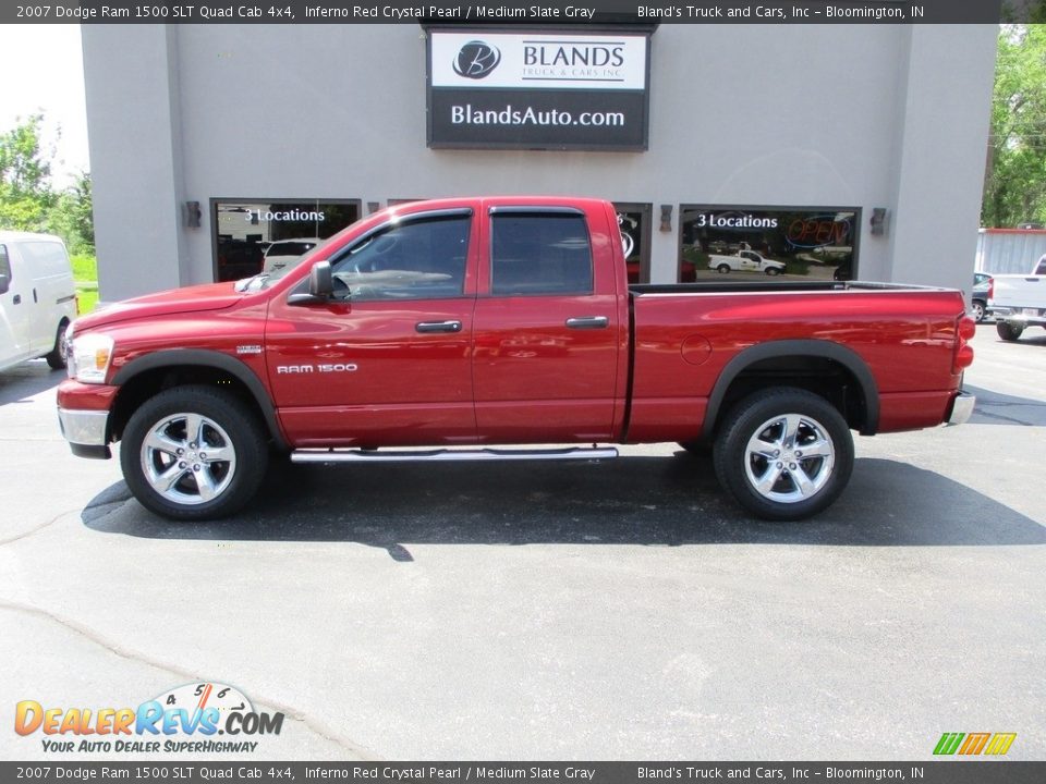 2007 Dodge Ram 1500 SLT Quad Cab 4x4 Inferno Red Crystal Pearl / Medium Slate Gray Photo #1