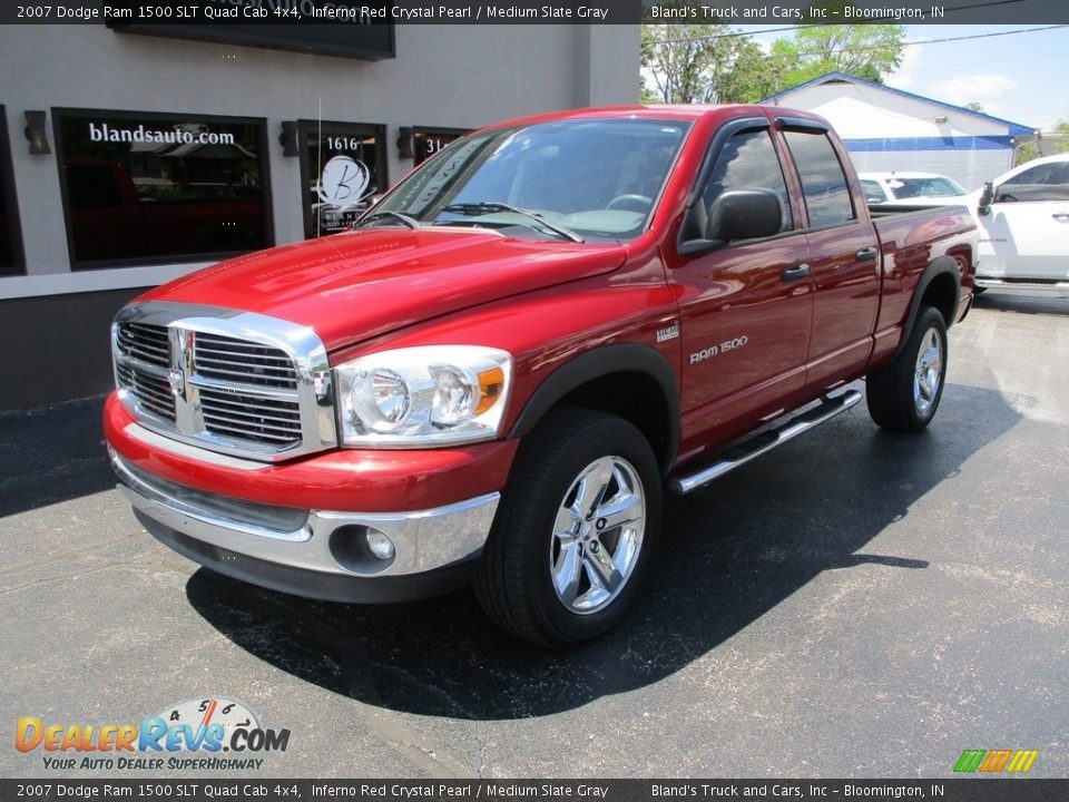 2007 Dodge Ram 1500 SLT Quad Cab 4x4 Inferno Red Crystal Pearl / Medium Slate Gray Photo #2