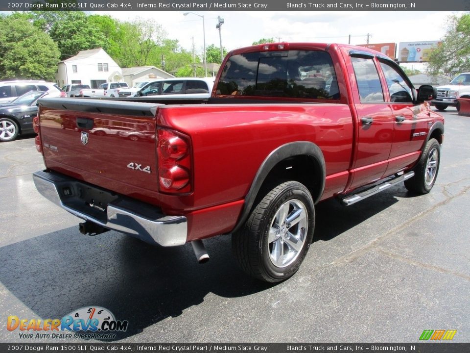 2007 Dodge Ram 1500 SLT Quad Cab 4x4 Inferno Red Crystal Pearl / Medium Slate Gray Photo #4