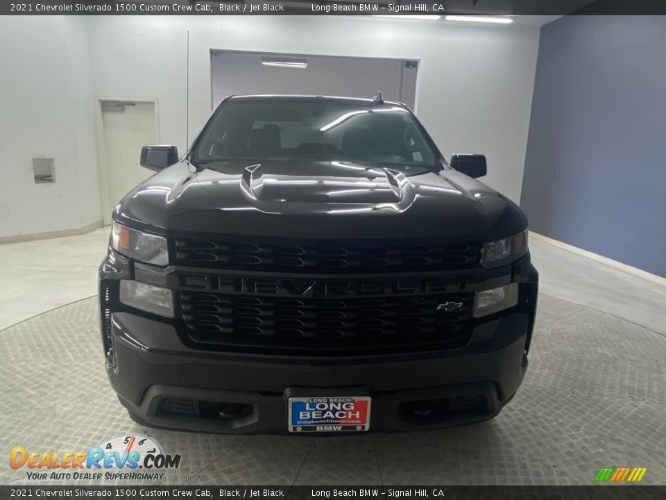 2021 Chevrolet Silverado 1500 Custom Crew Cab Black / Jet Black Photo #2