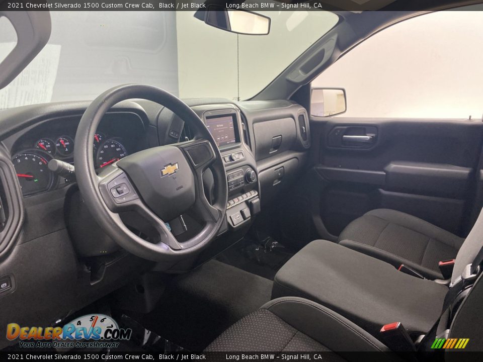 Jet Black Interior - 2021 Chevrolet Silverado 1500 Custom Crew Cab Photo #14