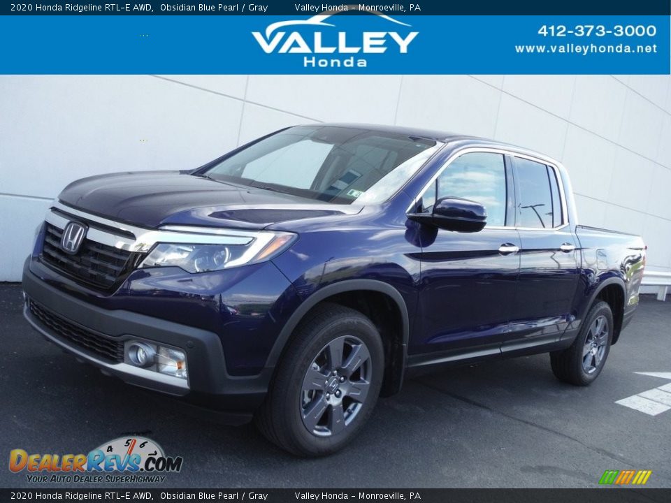 2020 Honda Ridgeline RTL-E AWD Obsidian Blue Pearl / Gray Photo #1