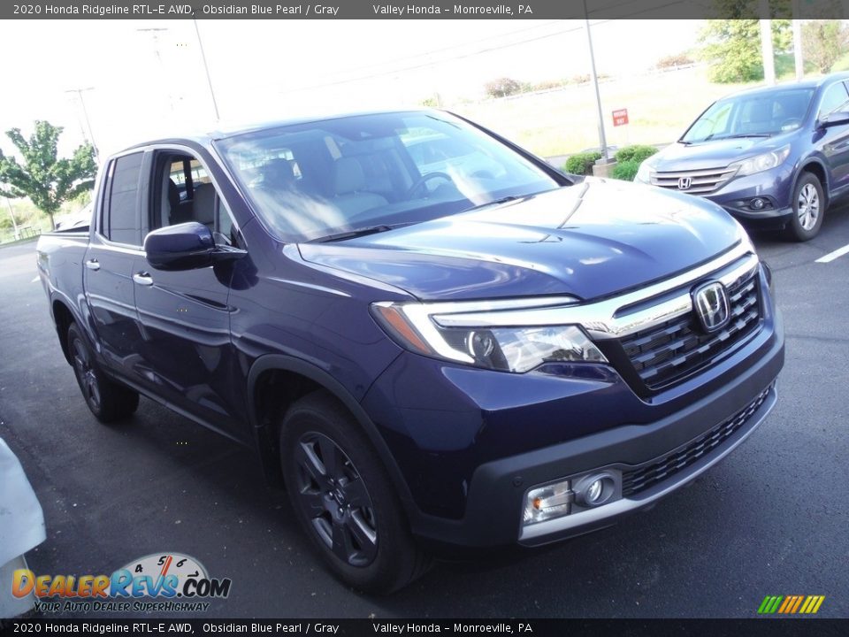 2020 Honda Ridgeline RTL-E AWD Obsidian Blue Pearl / Gray Photo #5