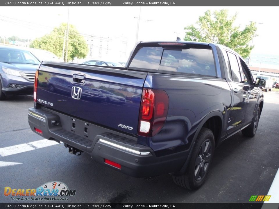 2020 Honda Ridgeline RTL-E AWD Obsidian Blue Pearl / Gray Photo #7