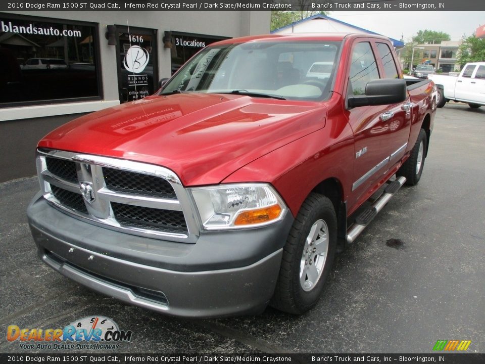 2010 Dodge Ram 1500 ST Quad Cab Inferno Red Crystal Pearl / Dark Slate/Medium Graystone Photo #2