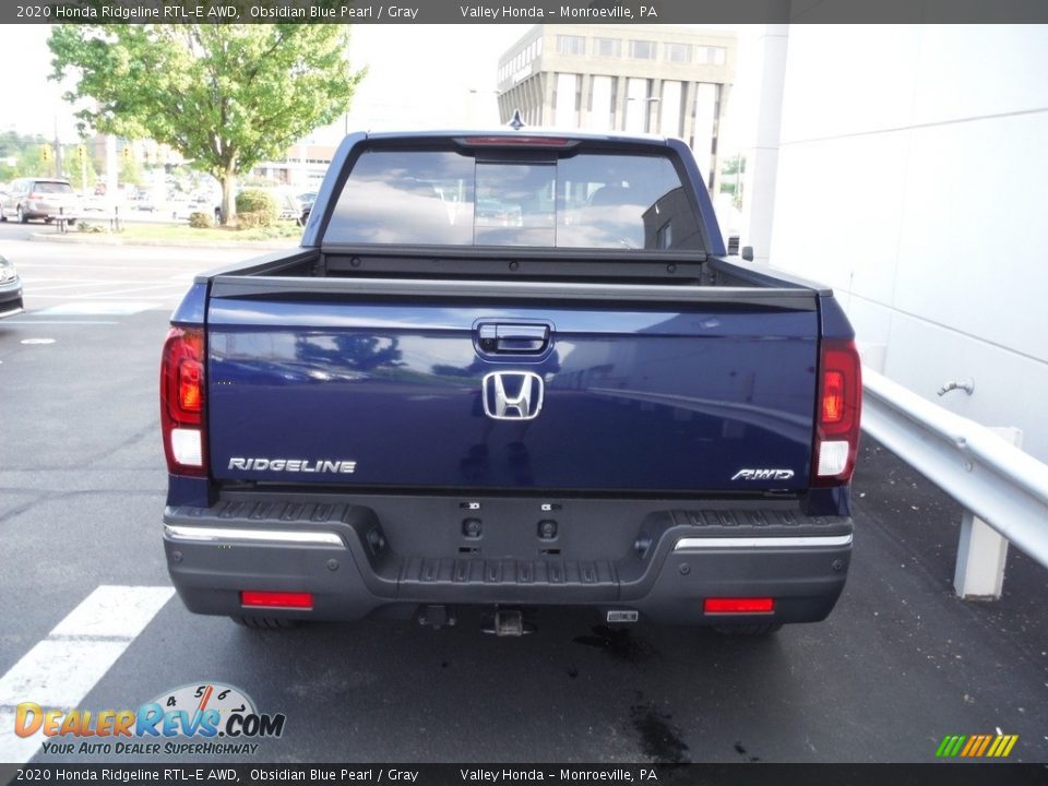 2020 Honda Ridgeline RTL-E AWD Obsidian Blue Pearl / Gray Photo #8