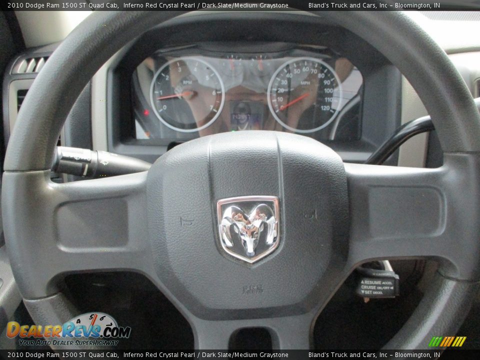 2010 Dodge Ram 1500 ST Quad Cab Inferno Red Crystal Pearl / Dark Slate/Medium Graystone Photo #12