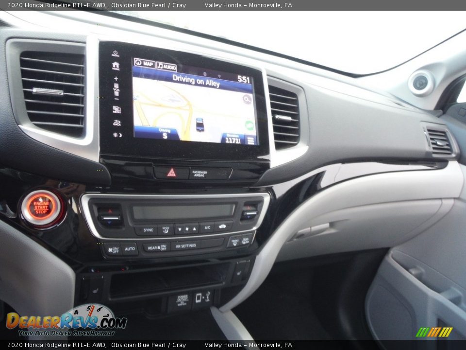 2020 Honda Ridgeline RTL-E AWD Obsidian Blue Pearl / Gray Photo #22