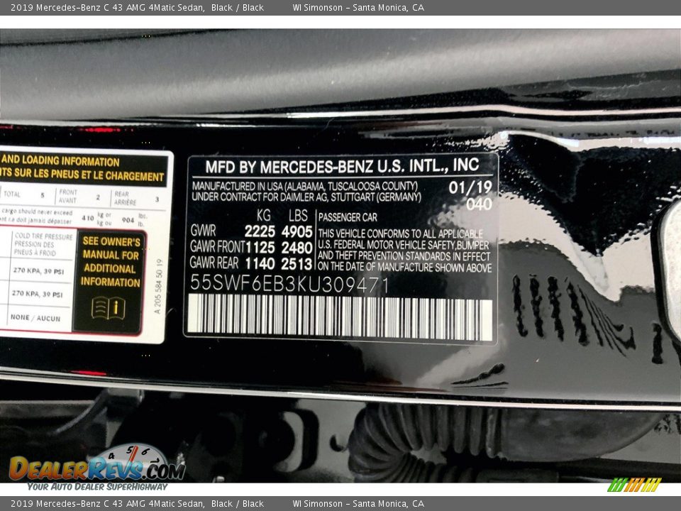 2019 Mercedes-Benz C 43 AMG 4Matic Sedan Black / Black Photo #32