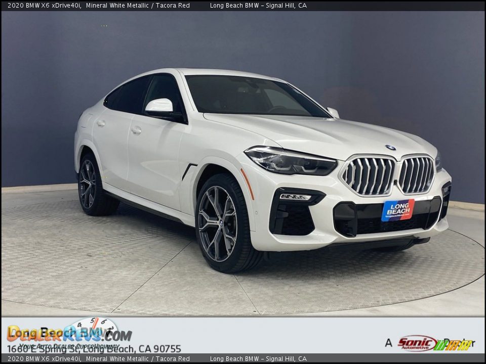 2020 BMW X6 xDrive40i Mineral White Metallic / Tacora Red Photo #1
