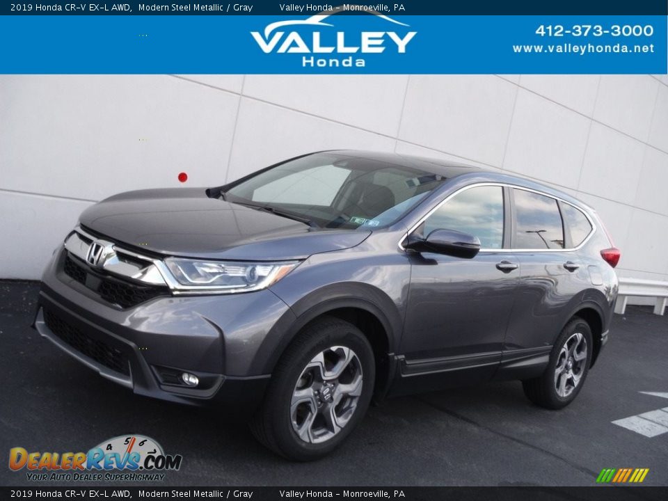 2019 Honda CR-V EX-L AWD Modern Steel Metallic / Gray Photo #1