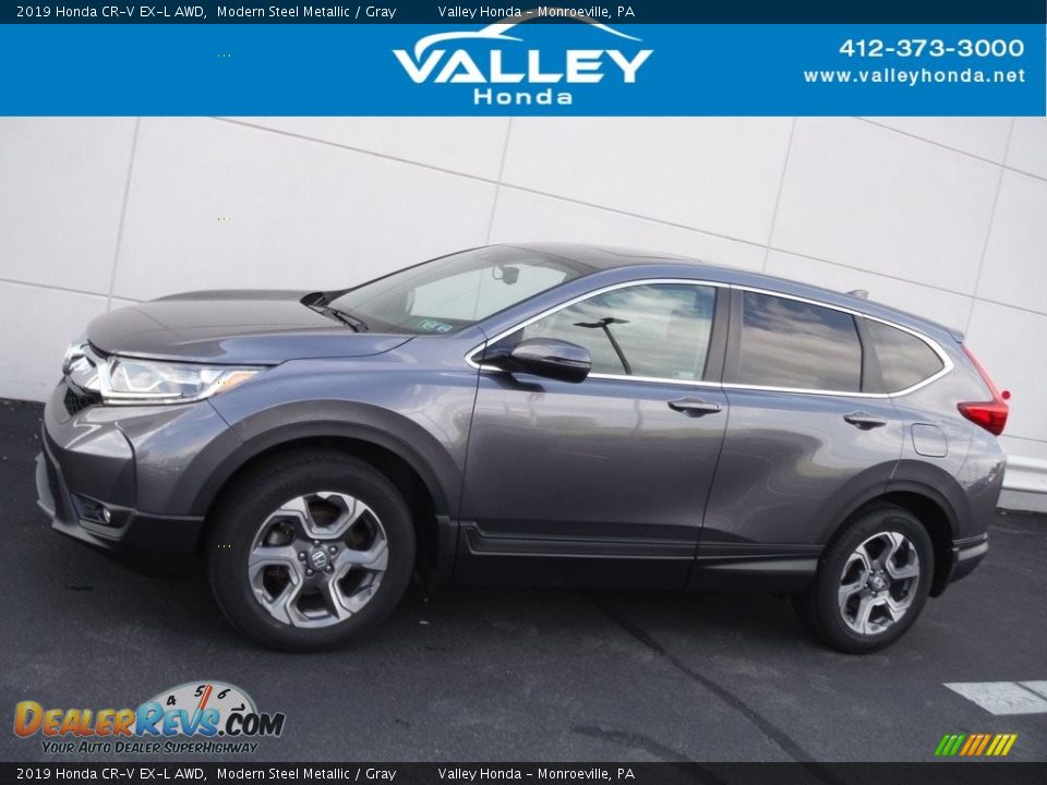 2019 Honda CR-V EX-L AWD Modern Steel Metallic / Gray Photo #2